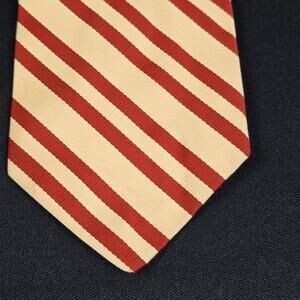 Hudson's Men's Store Tie Men's Cream Red Striped Qiana Nylon